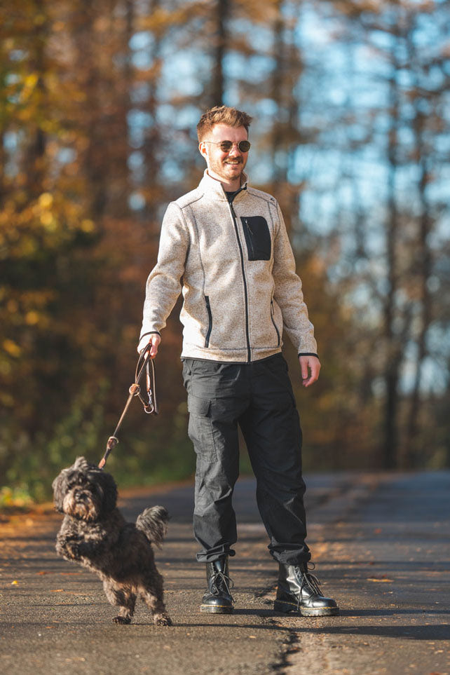 OS Trachten Orbis Herren Fleecejacke Strickfleecejacke Freizeitjacke mit Stehkragen hochgeschlossen Nucku