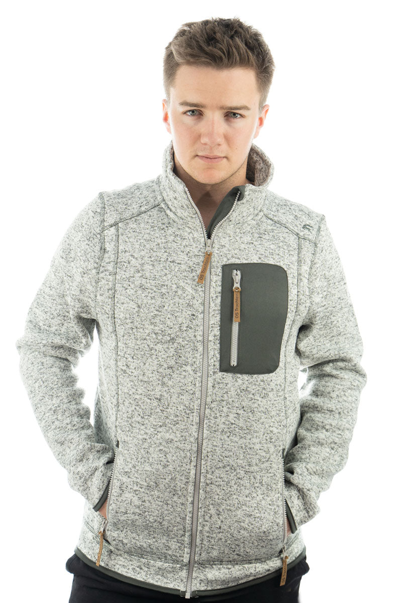 OS Trachten Orbis Herren Fleecejacke Strickfleecejacke Freizeitjacke mit Stehkragen hochgeschlossen Nucku