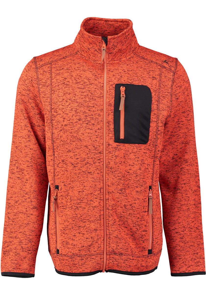 OS Trachten Orbis Herren Fleecejacke Strickfleecejacke Freizeitjacke mit Stehkragen hochgeschlossen Nucku