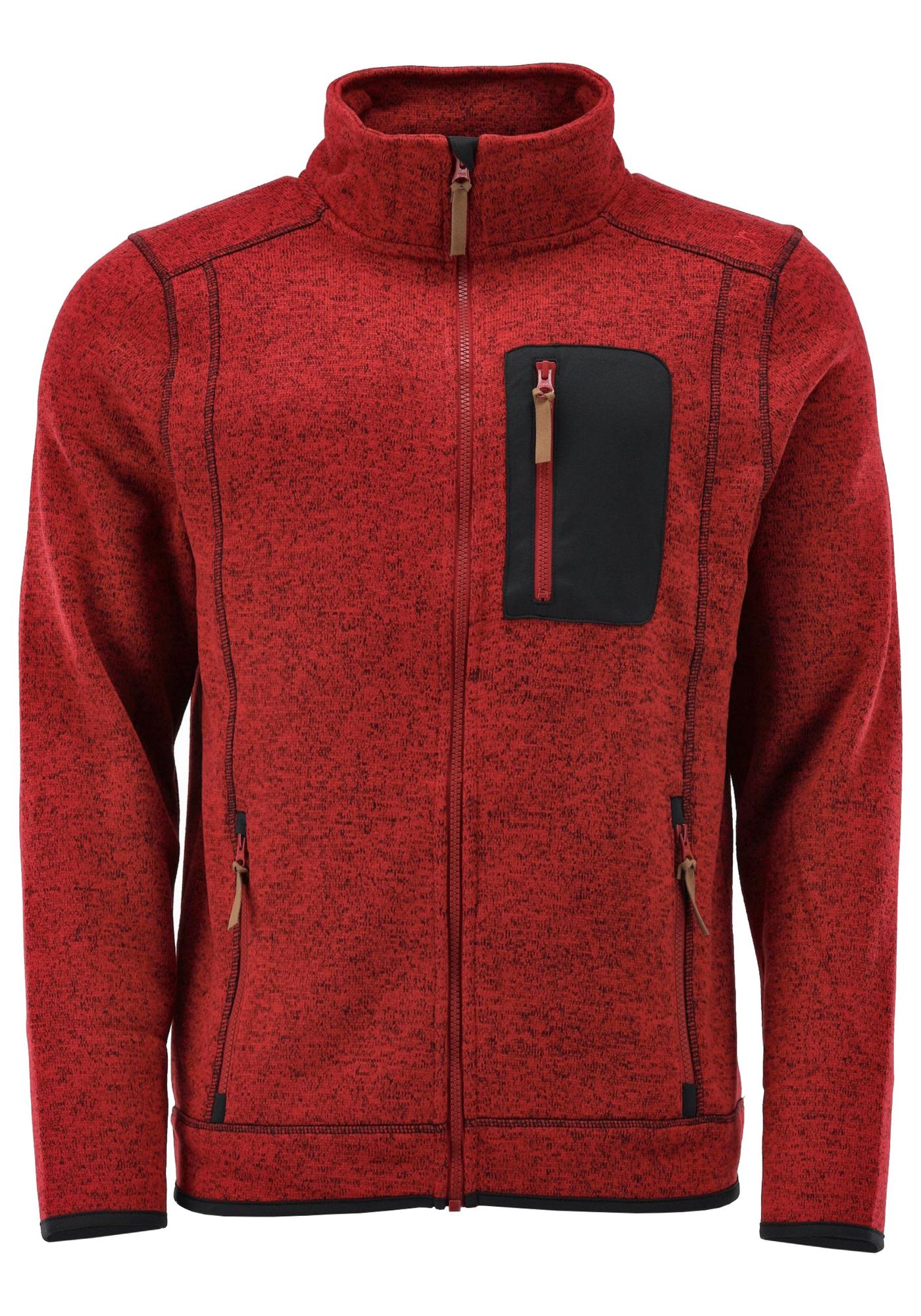 OS Trachten Orbis Herren Fleecejacke Strickfleecejacke Freizeitjacke mit Stehkragen hochgeschlossen Nucku