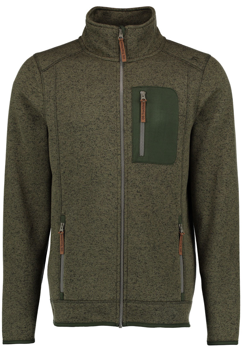 OS Trachten Orbis Herren Fleecejacke Strickfleecejacke Freizeitjacke mit Stehkragen hochgeschlossen Nucku