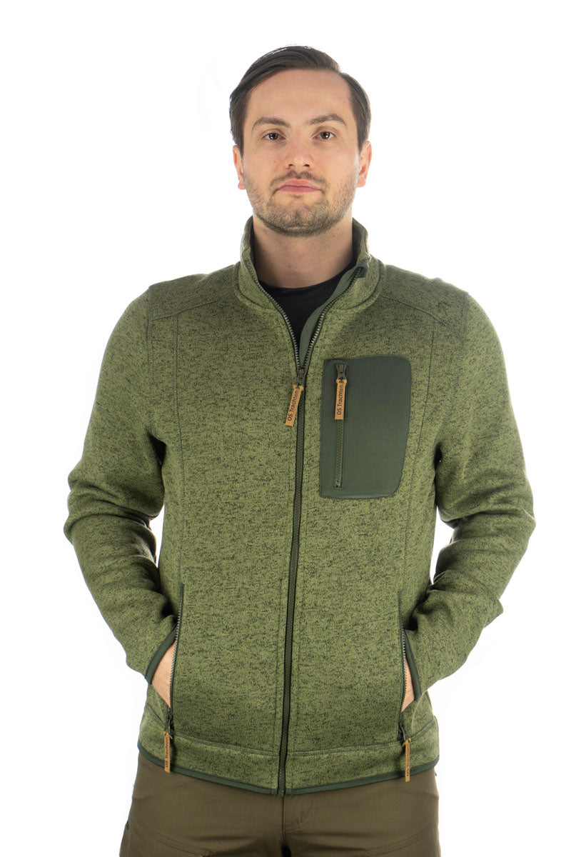 OS Trachten Orbis Herren Fleecejacke Strickfleecejacke Freizeitjacke mit Stehkragen hochgeschlossen Nucku