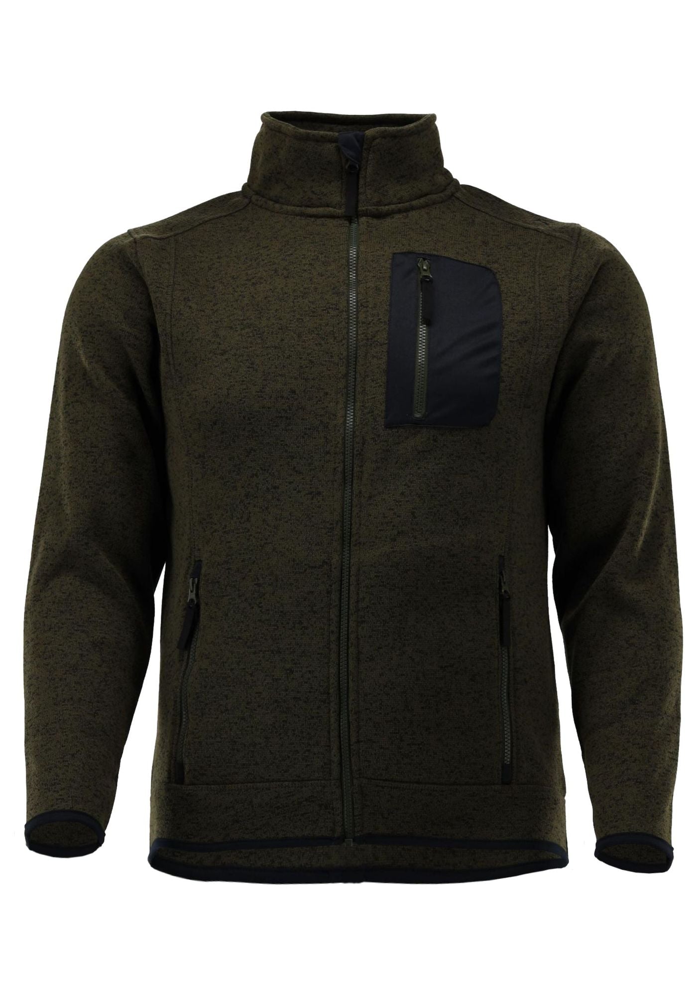 OS Trachten Orbis Herren Fleecejacke Strickfleecejacke Freizeitjacke mit Stehkragen hochgeschlossen Nucku