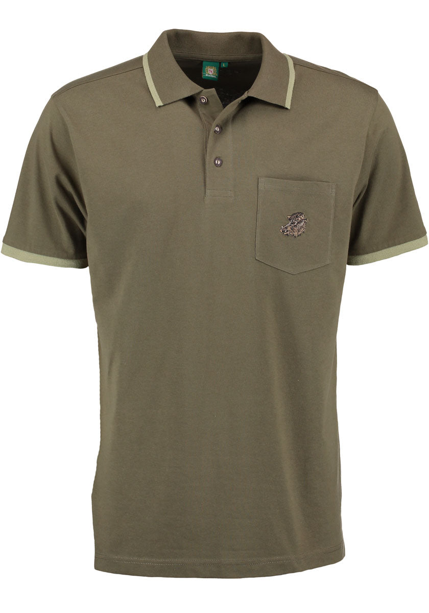 OS Trachten Herren Poloshirt Kurzarm Jagdshirt mit Polokragen Sonky