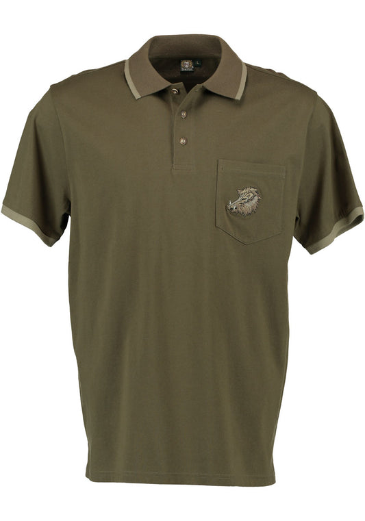 OS Trachten Herren Poloshirt Kurzarm Jagdshirt mit Polokragen Sonky