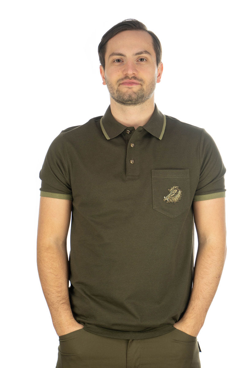 OS Trachten Herren Poloshirt Kurzarm Jagdshirt mit Polokragen Sonky