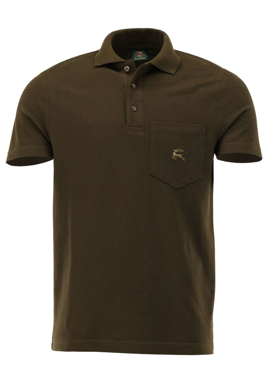 OS Trachten Herren Poloshirt Kurzarm Jagdshirt mit Polokragen Balun