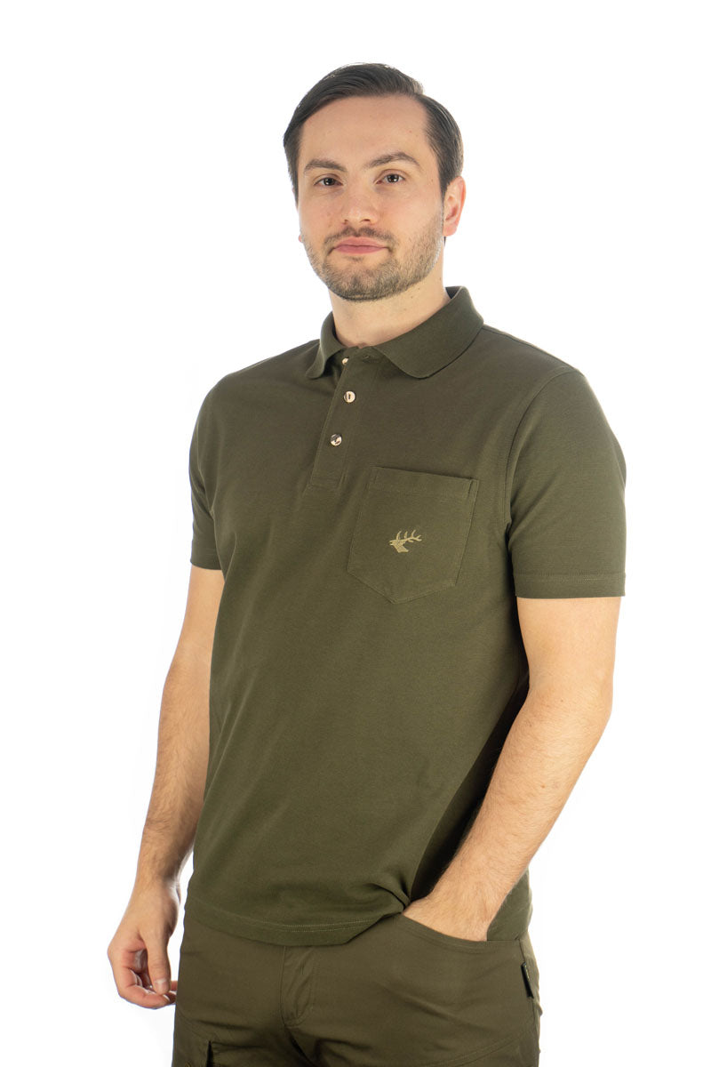 OS Trachten Herren Poloshirt Kurzarm Jagdshirt mit Polokragen Balun