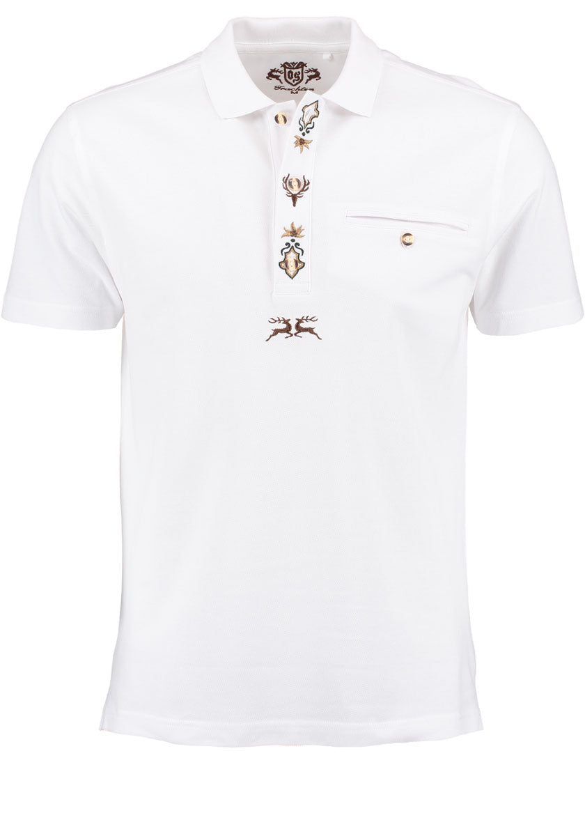 OS Trachten Herren Poloshirt Kurzarm Jagdshirt mit Polokragen Esoqo