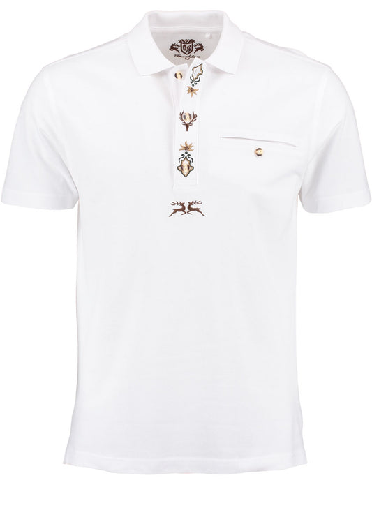 OS Trachten Herren Poloshirt Kurzarm Jagdshirt mit Polokragen Esoqo