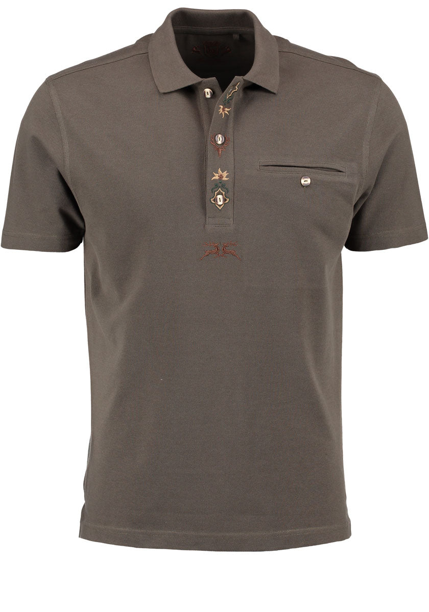 OS Trachten Herren Poloshirt Kurzarm Jagdshirt mit Polokragen Esoqo