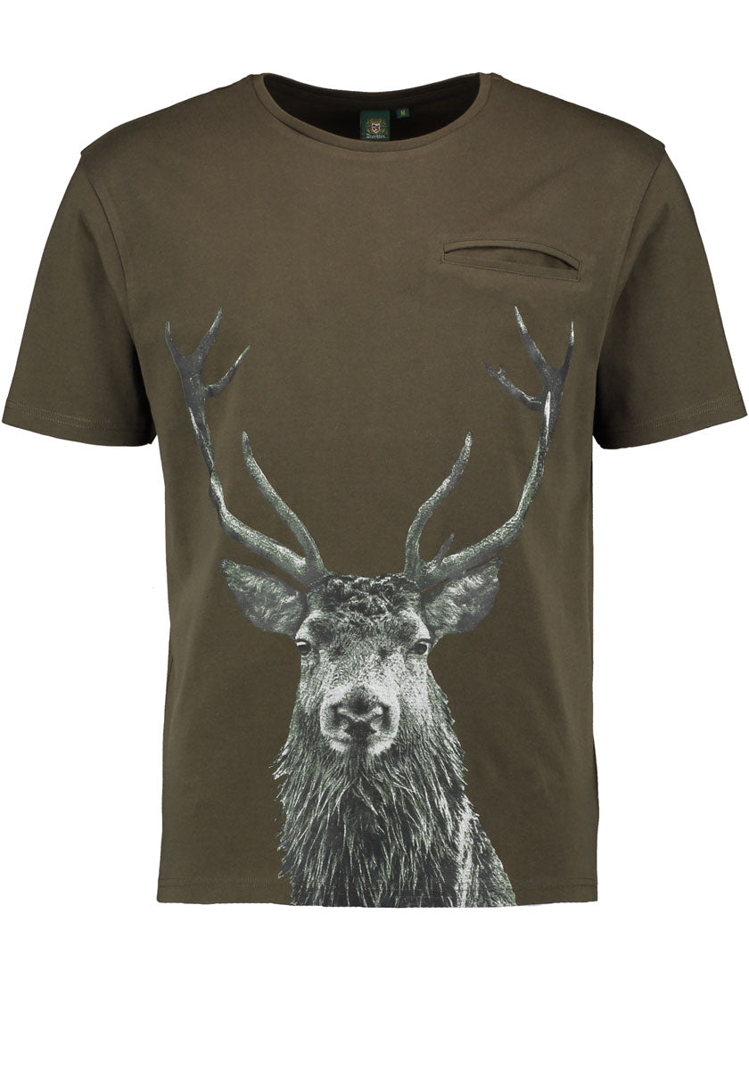OS Trachten Herren T-Shirt Kurzarm Jagdshirt mit Rundhalsausschnitt Ebape