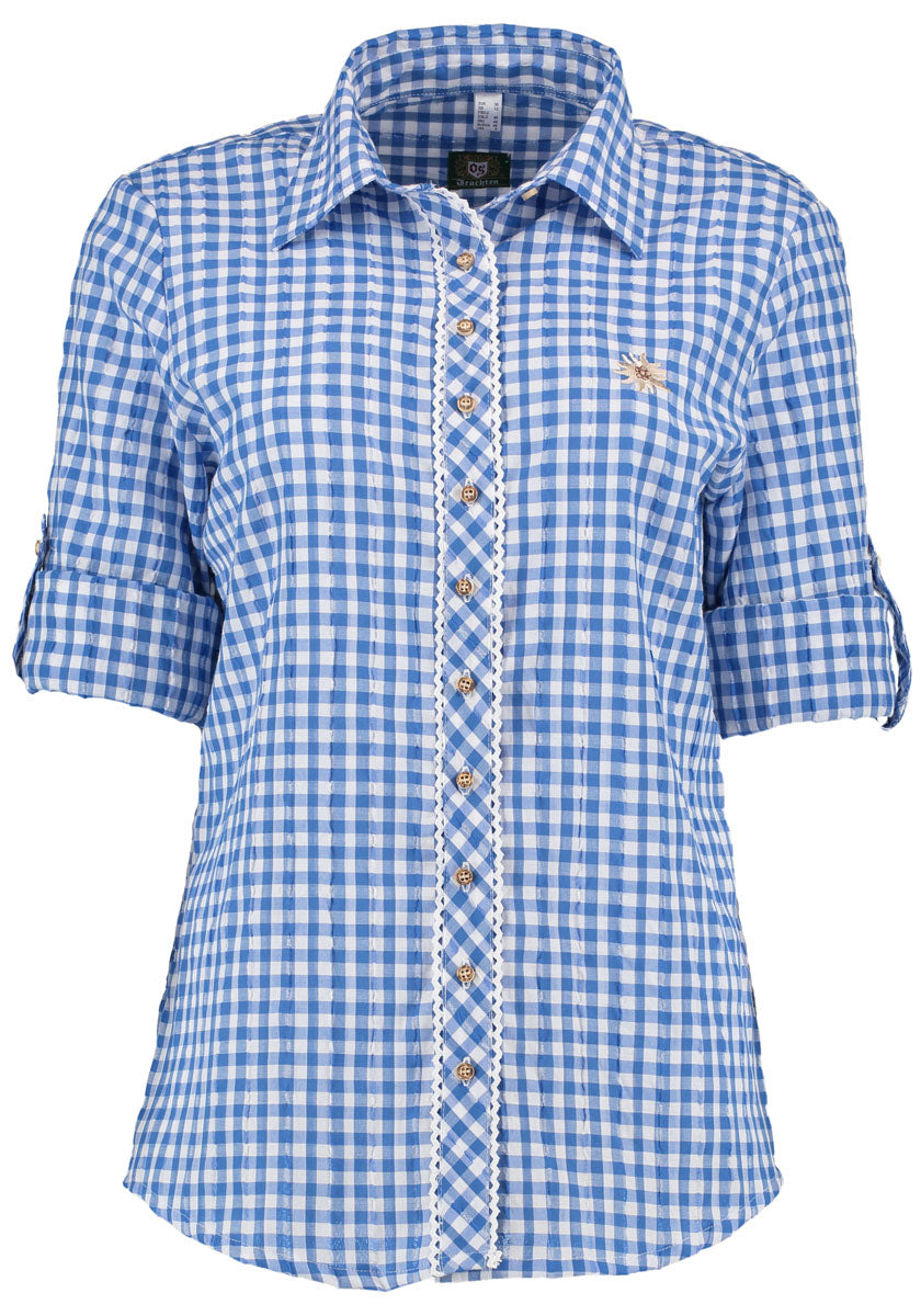 OS Trachten Langarm Trachtenbluse mit Kentkragen Seruvo