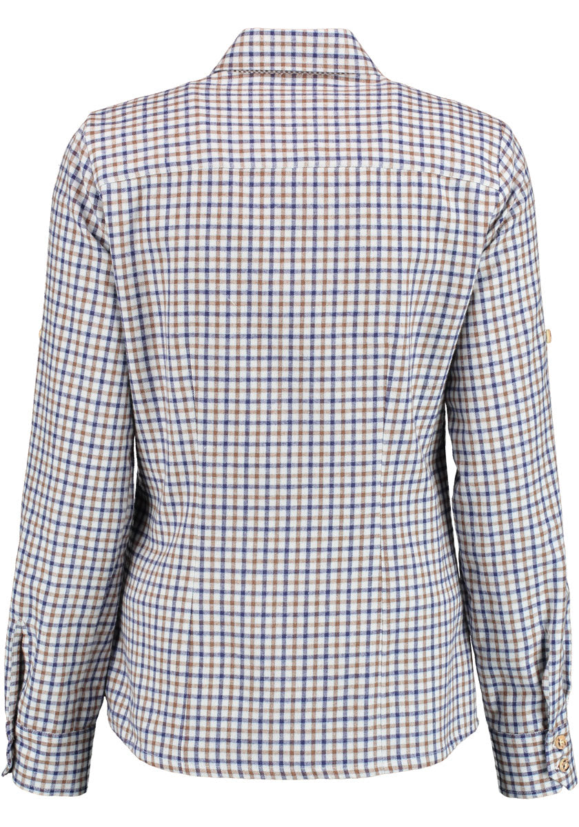 OS Trachten Langarm Trachtenbluse mit Haifischkragen Serino