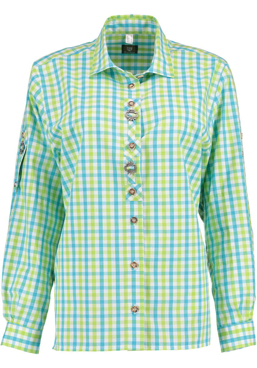 OS Trachten Langarm Trachtenbluse mit Haifischkragen Volima