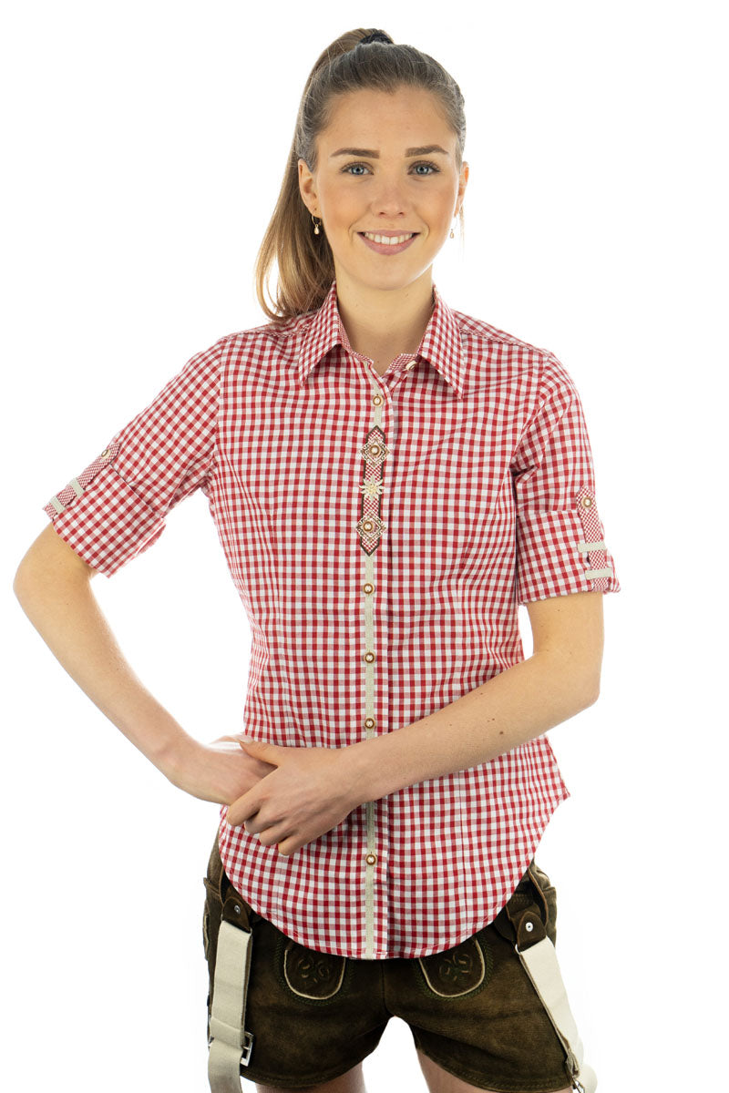 OS Trachten Trachtenbluse Tailliert Flosa