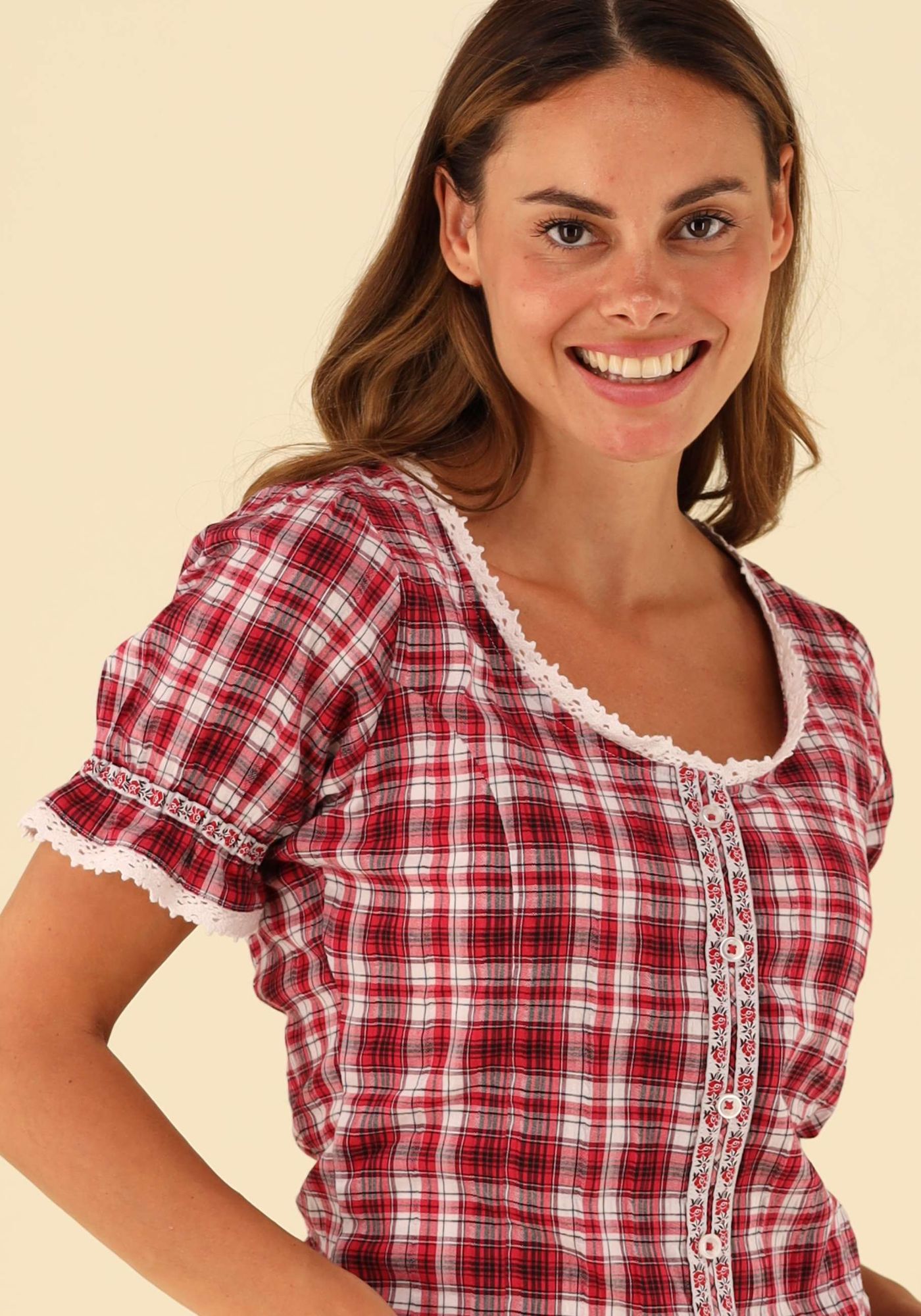 OS Trachten Trachtenbluse Tailliert "Zugspitz"-Kollektion Zeenut