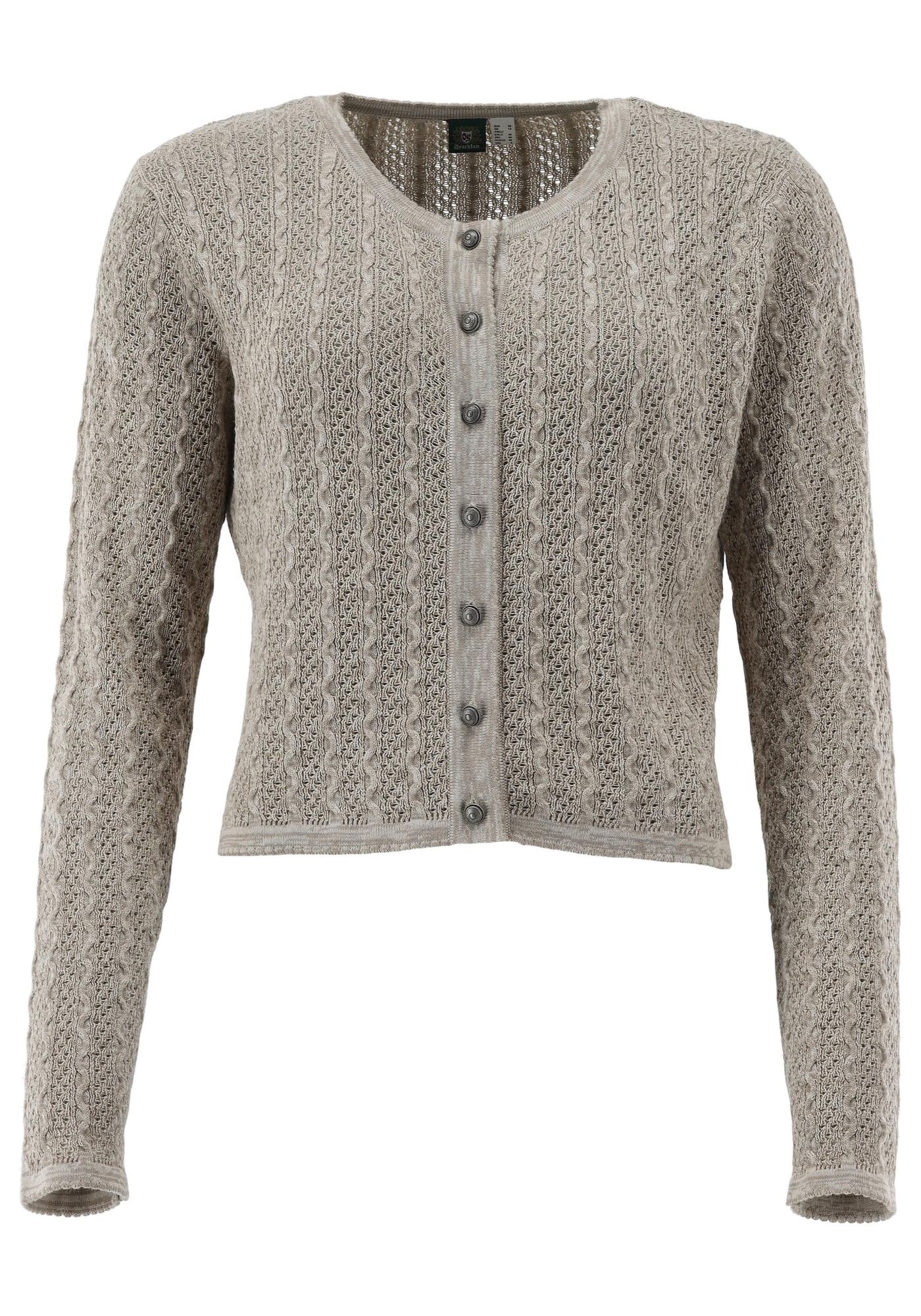 OS Trachten Strickjacke mit Rundhalsausschnitt Borida