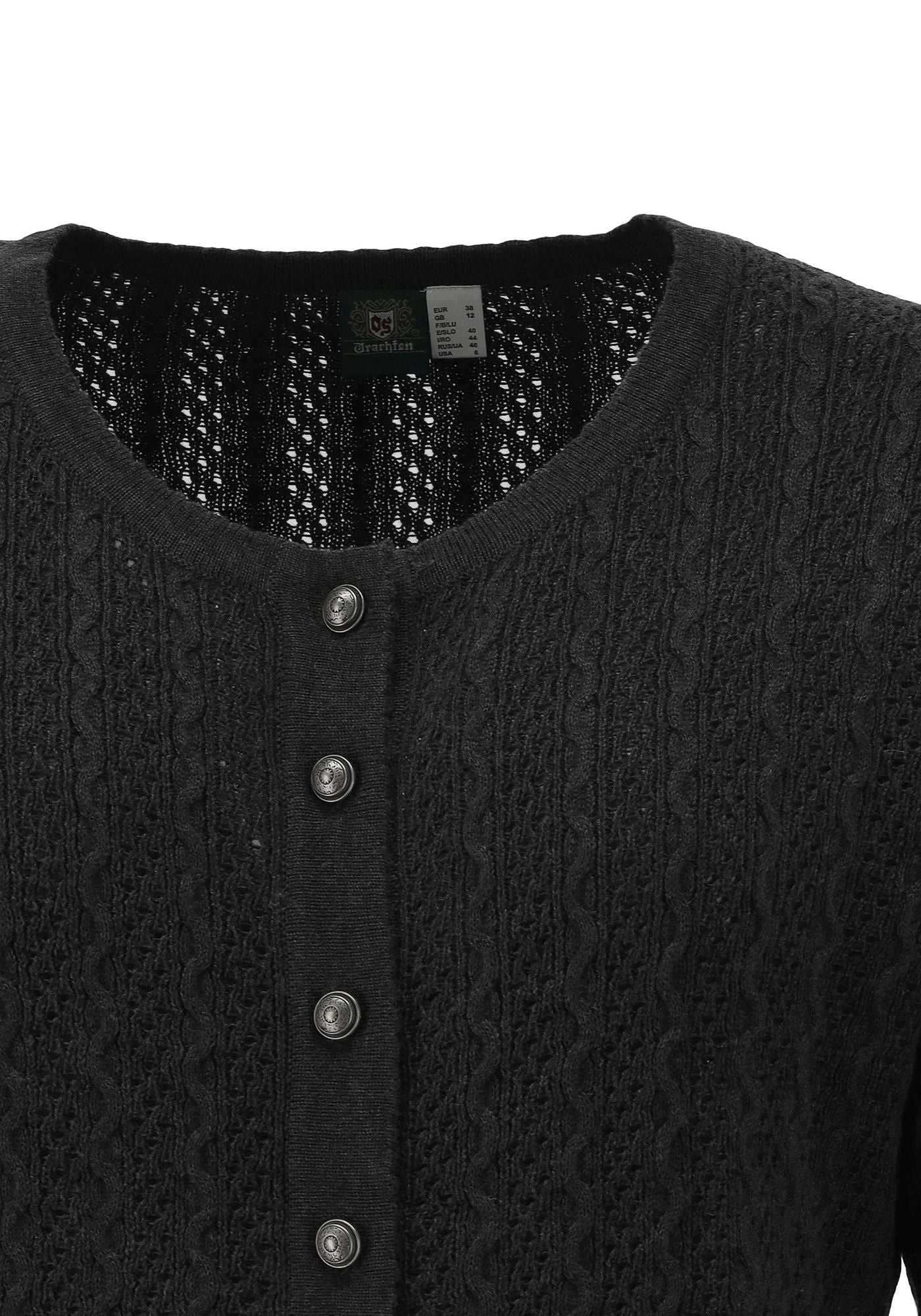 OS Trachten Strickjacke mit Rundhalsausschnitt Borida