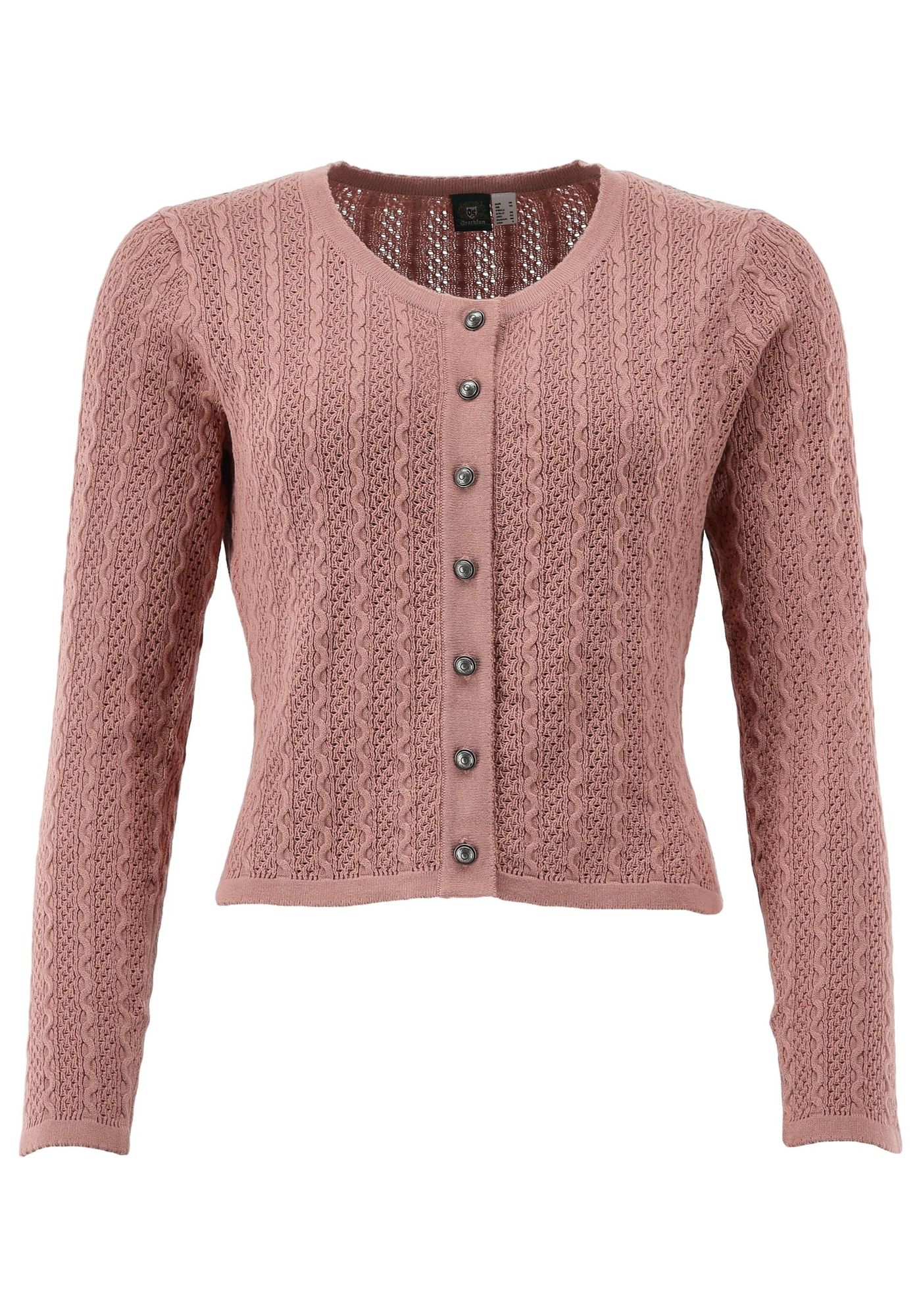 OS Trachten Strickjacke mit Rundhalsausschnitt Borida