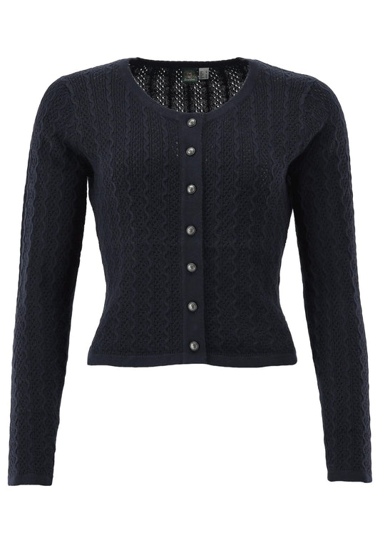 OS Trachten Strickjacke mit Rundhalsausschnitt Borida