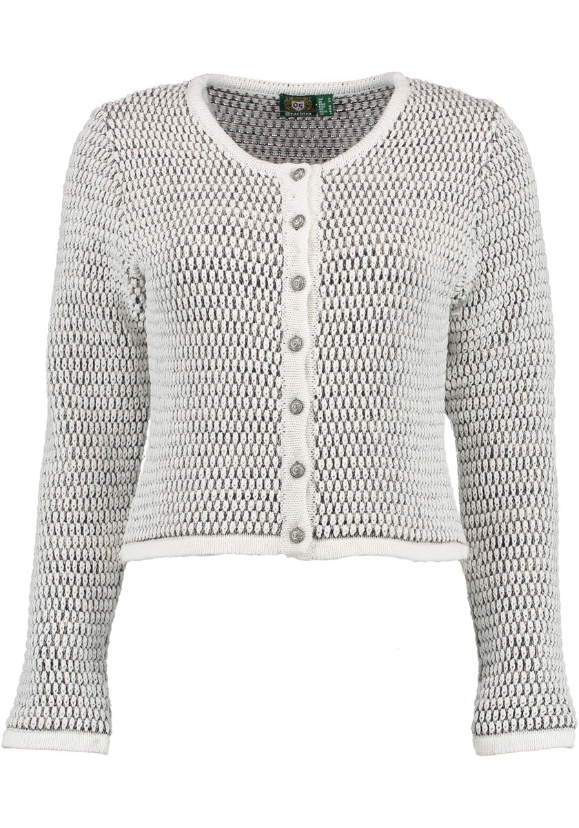 OS Trachten Strickjacke mit Rundhalsausschnitt Qoriva