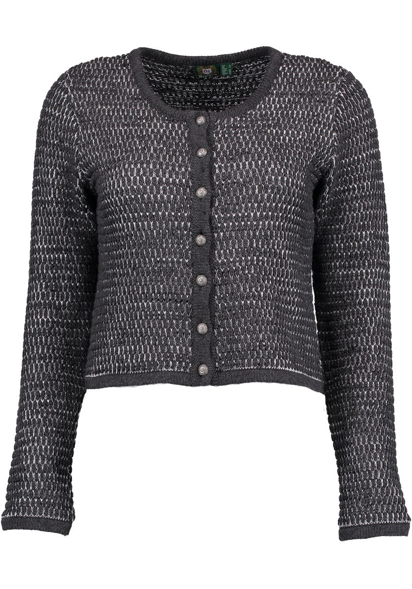 OS Trachten Strickjacke mit Rundhalsausschnitt Qoriva