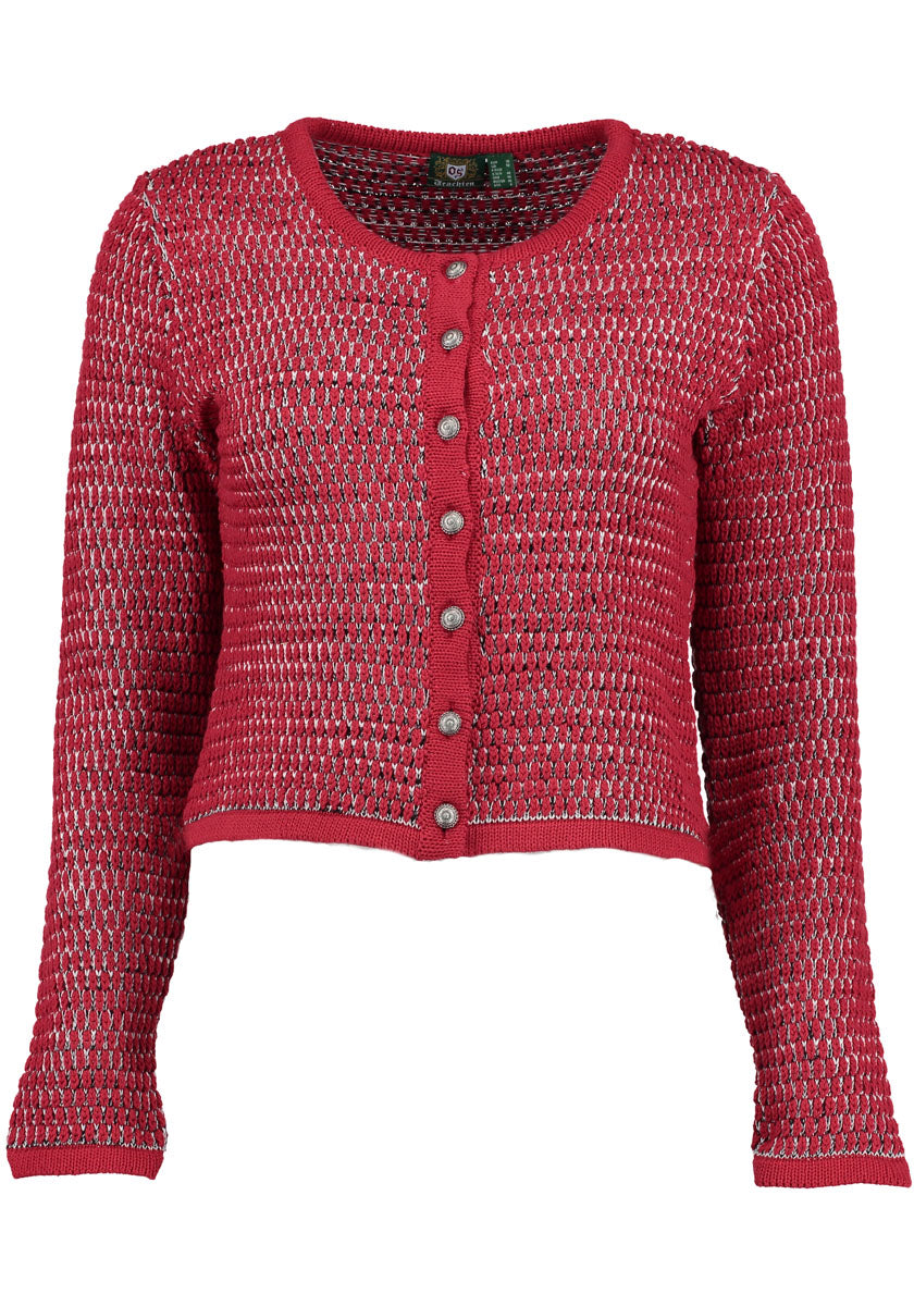 OS Trachten Strickjacke mit Rundhalsausschnitt Qoriva