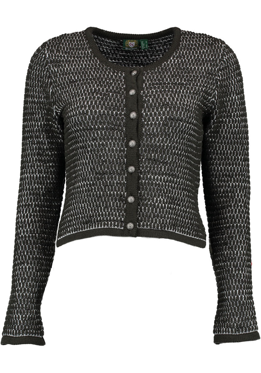 OS Trachten Strickjacke mit Rundhalsausschnitt Qoriva