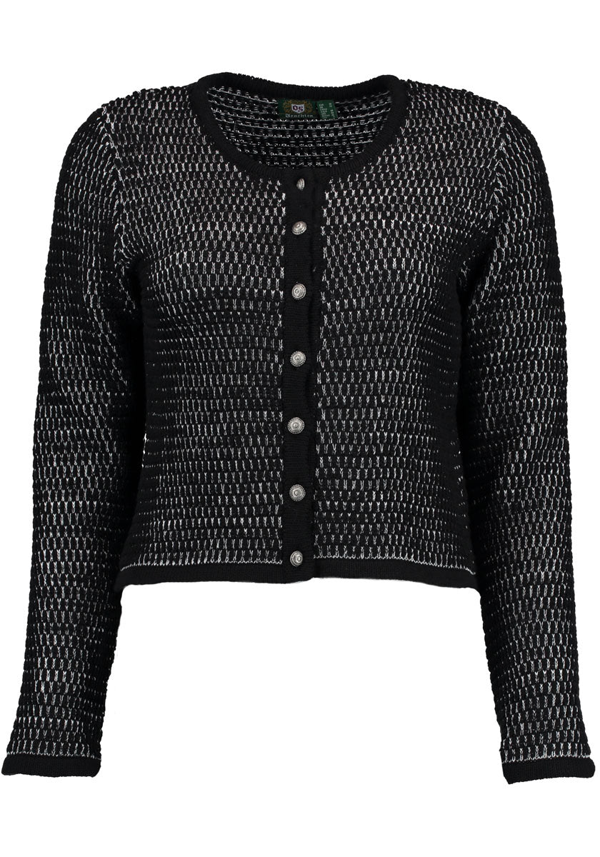 OS Trachten Strickjacke mit Rundhalsausschnitt Qoriva
