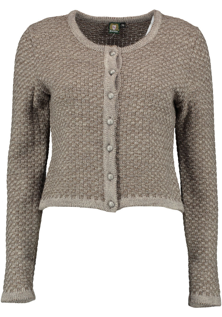 OS Trachten Strickjacke mit Rundhalsausschnitt Zelado