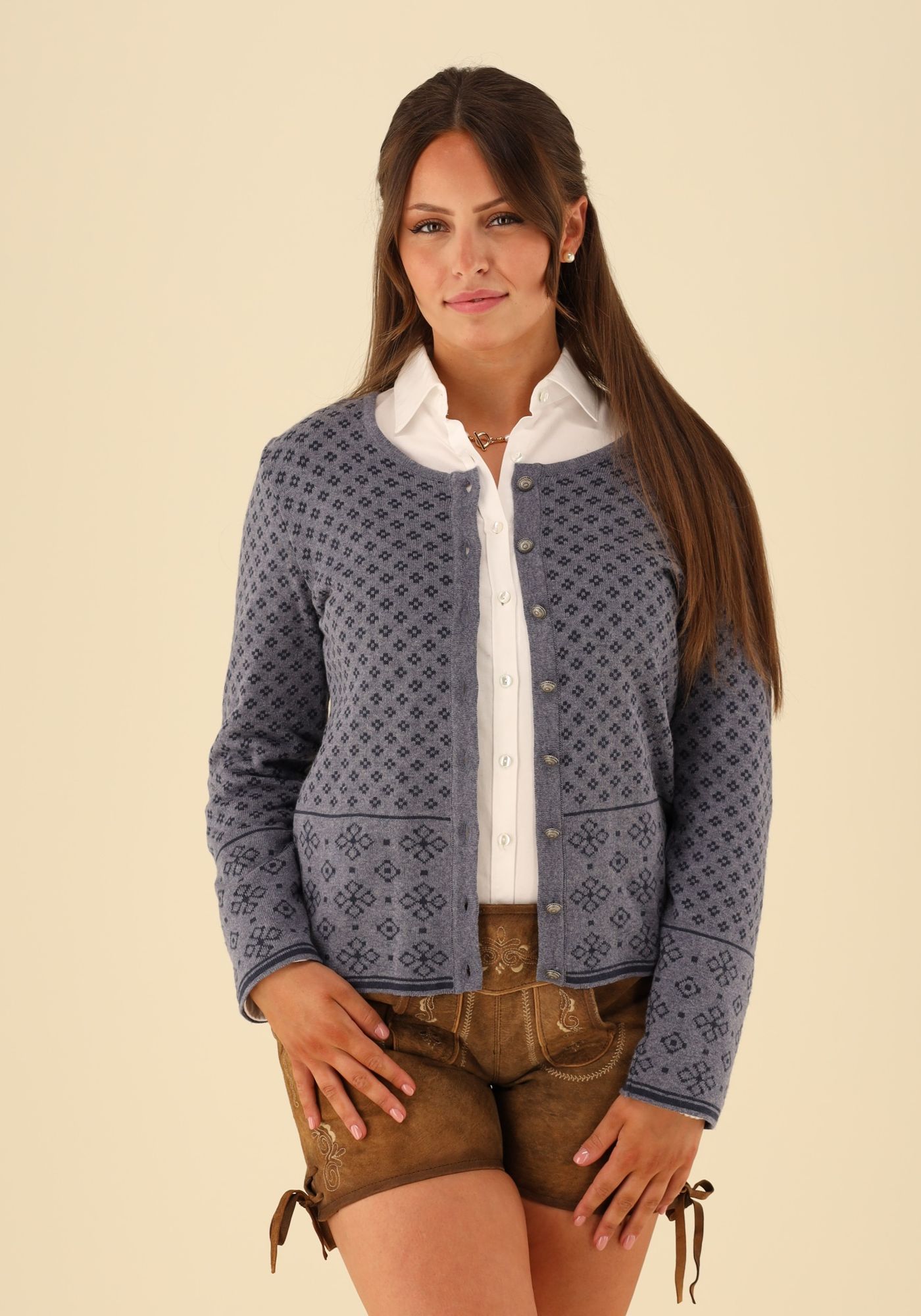 Gipfelstürmer Strickjacke Lang Tailliert Bruny