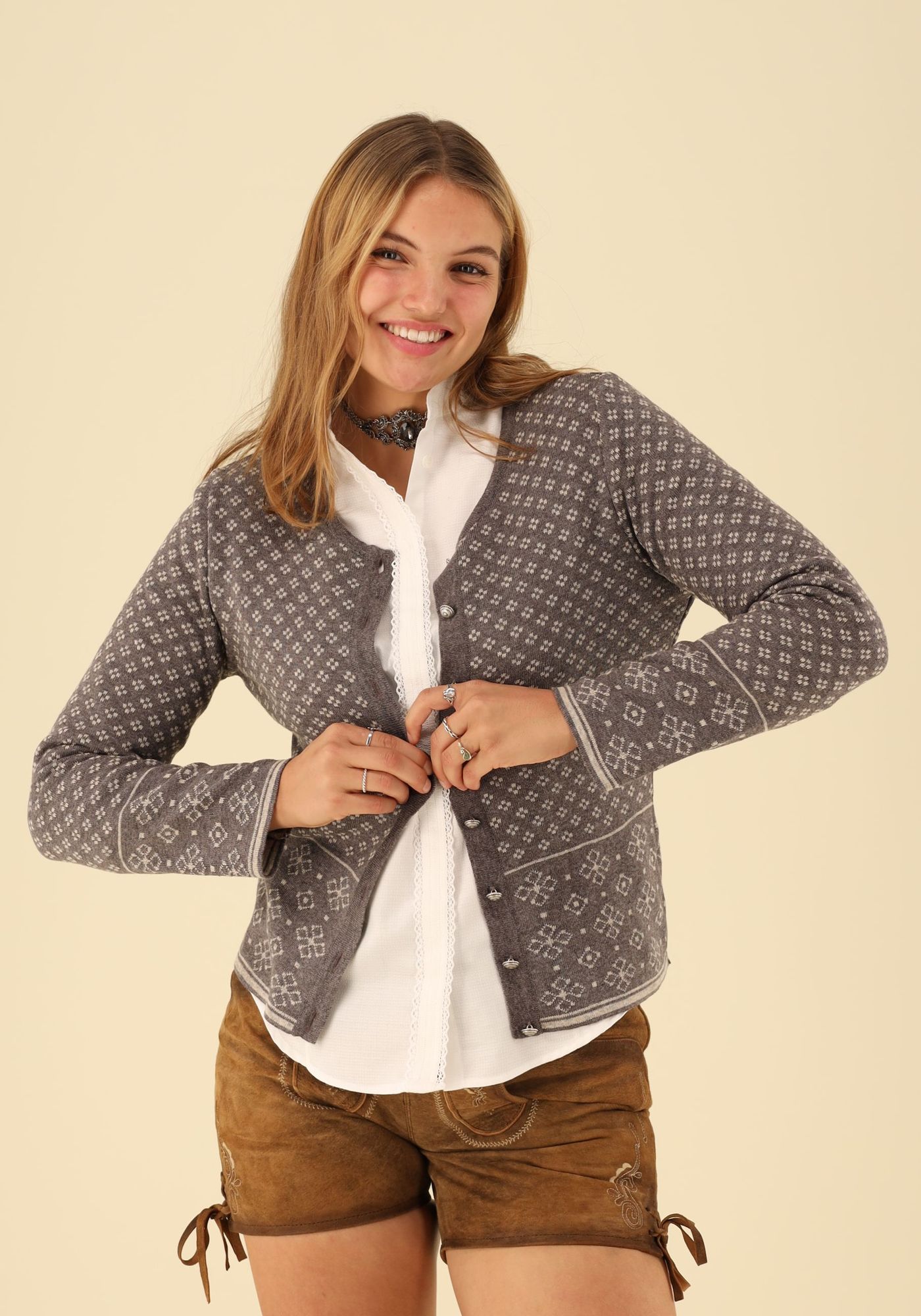 Gipfelstürmer Strickjacke Lang Tailliert Bruny