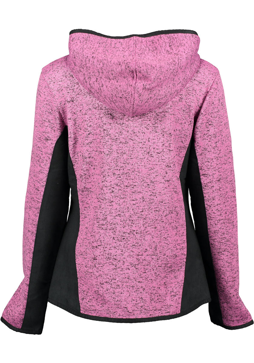 OS Trachten Damen Strickfleecejacke Freizeitjacke Übergangjacke mit Kapuze Zumgu