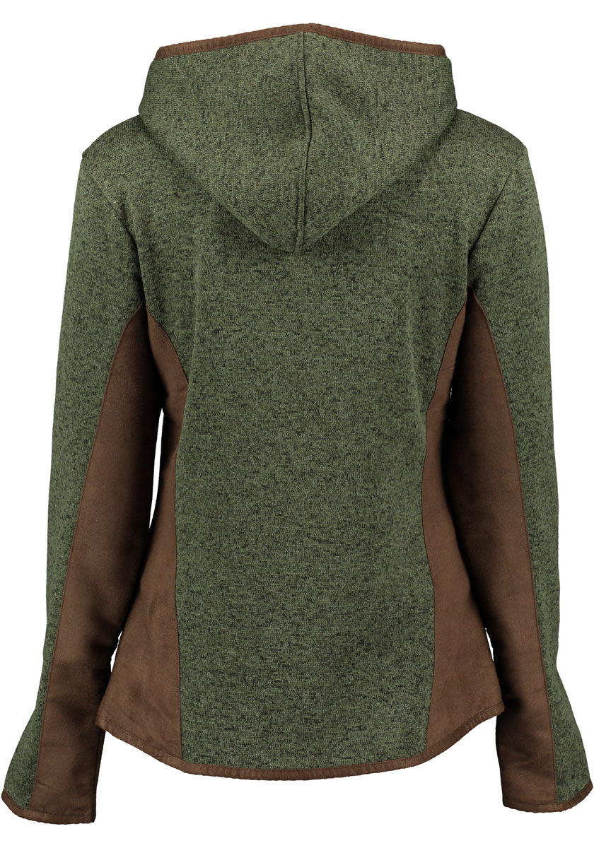 OS Trachten Damen Strickfleecejacke Freizeitjacke Übergangjacke mit Kapuze Zumgu