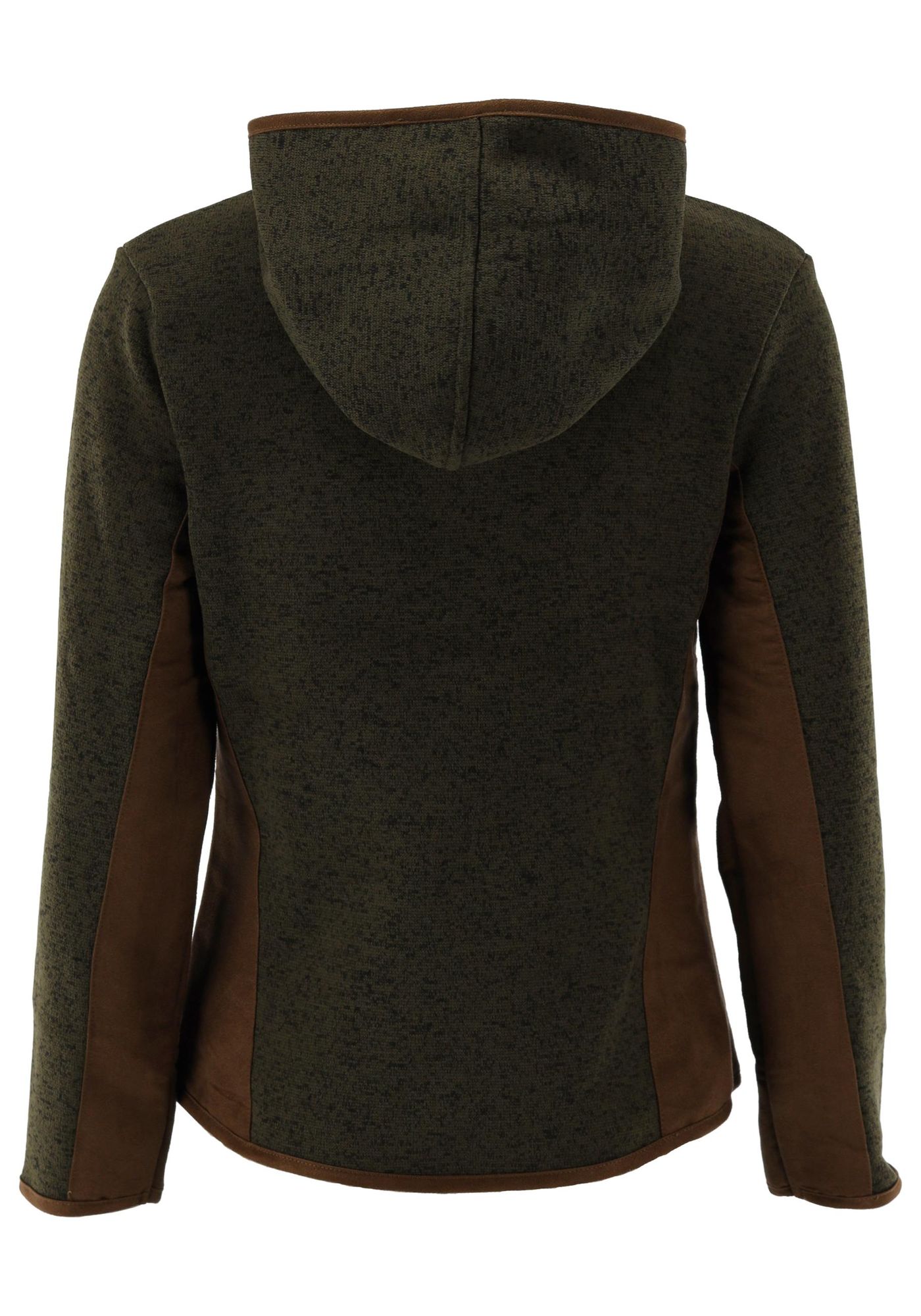 OS Trachten Damen Strickfleecejacke Freizeitjacke Übergangjacke mit Kapuze Zumgu