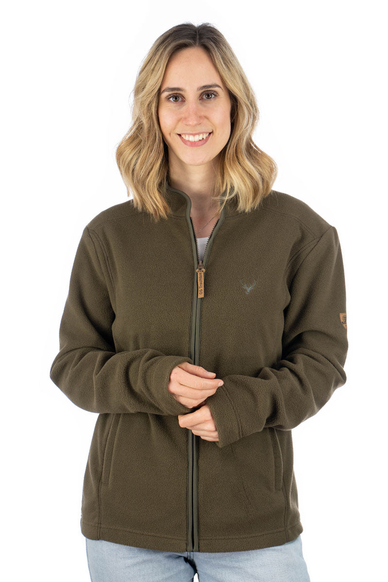 OS Trachten Damen Fleecejacke Sweatjacke Zip-Jacke hochgeschlossen Kroios