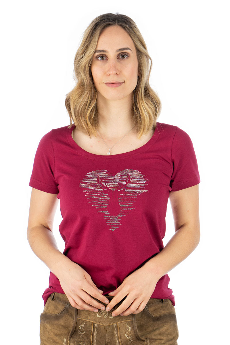 OS Trachten T-Shirt mit Rundhalsausschnitt Yomaru