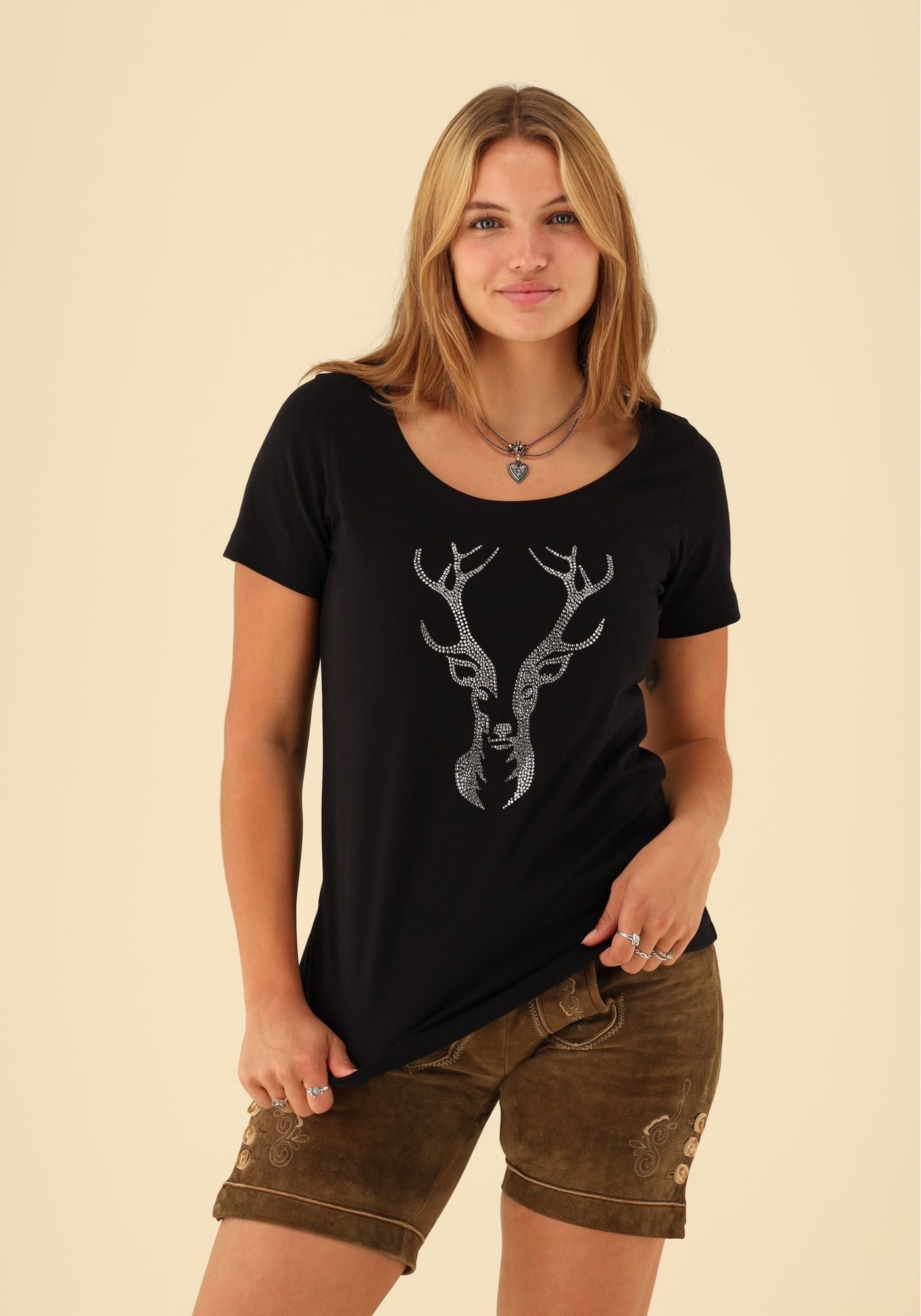 OS Trachten T-Shirt mit Rundhalsausschnitt Femira